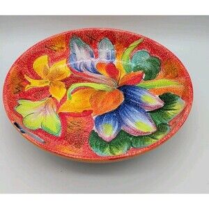 Ancora Italy 14" Serving Bowl Pasta Salad Fruit Flower Floral Bright